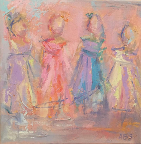 Girl Squad painting Ann Schwartz - Christenberry Collection