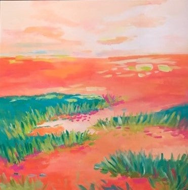 Peach Marsh painting Jane Marie Edwards - Christenberry Collection