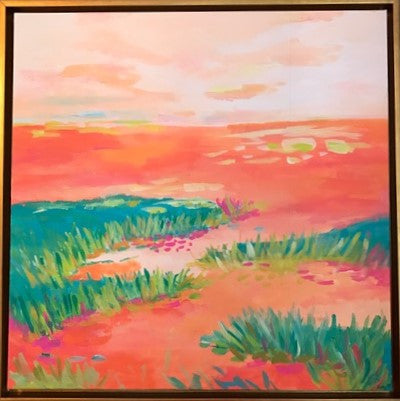 Peach Marsh painting Jane Marie Edwards - Christenberry Collection