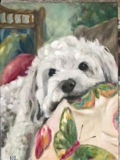 Commission Dog Portraits painting Leanne Lovice - Christenberry Collection