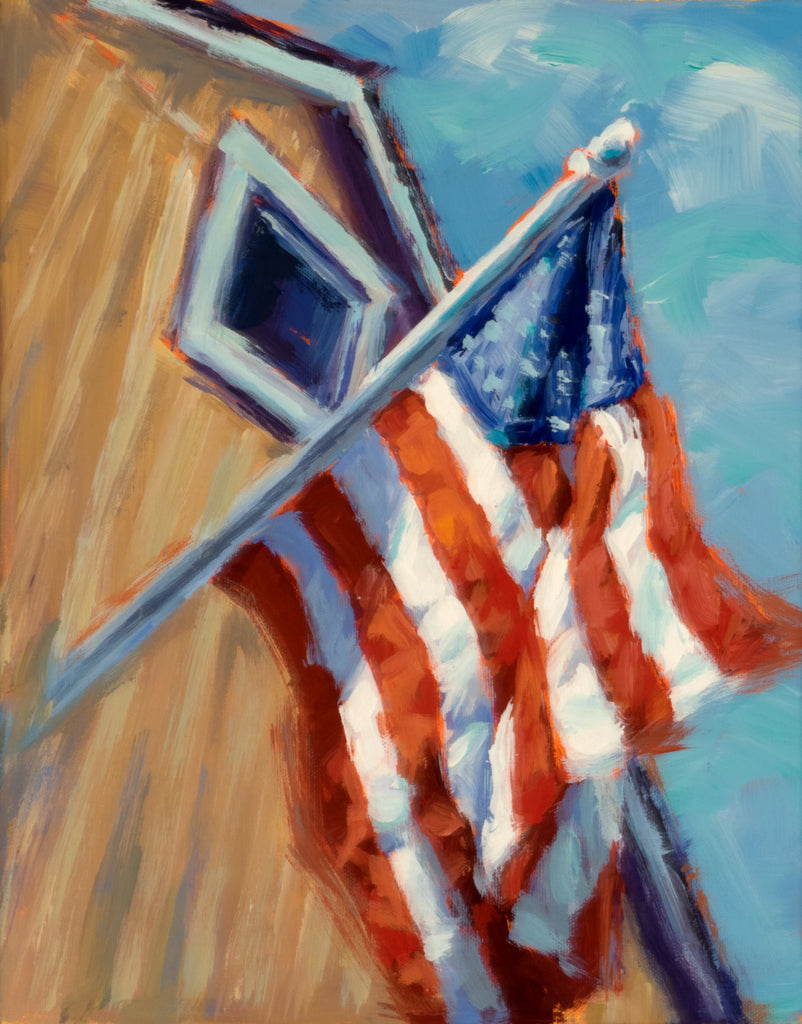 Old Glory painting Kelly Berger - Christenberry Collection