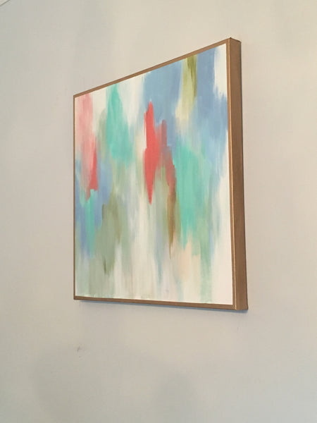 Pop of Coral I and II painting Lauren Neville - Christenberry Collection