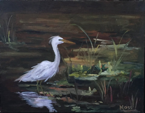 Heron painting Jenny Moss - Christenberry Collection