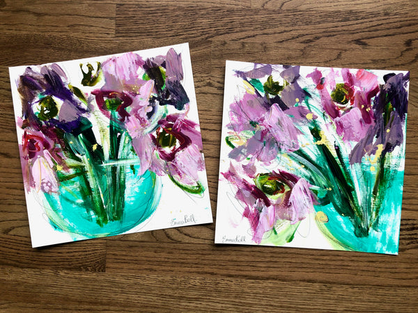 Vase of Pink and Lilac I painting Emma Bell - Christenberry Collection