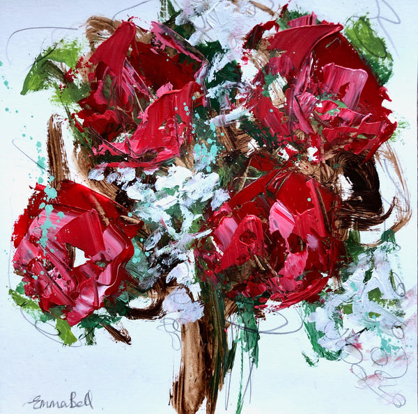 Winter Roses II painting Emma Bell - Christenberry Collection