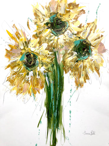 Sunflower Bunch painting Emma Bell - Christenberry Collection