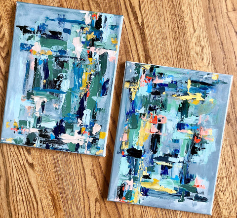 Diptych Abstract painting Emma Bell - Christenberry Collection