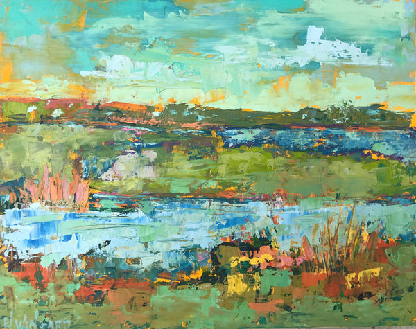 Coastal Sunset painting Pamela Wingard - Christenberry Collection