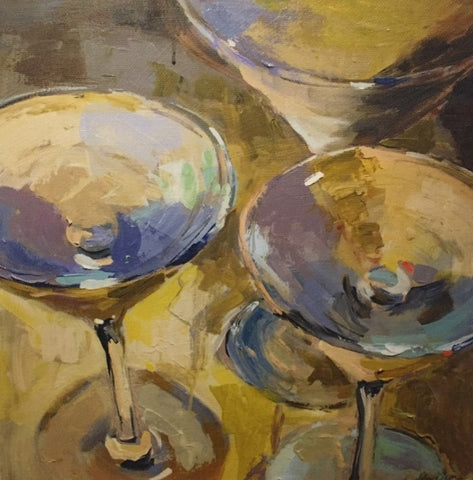 French Martinis painting Amy Dixon - Christenberry Collection