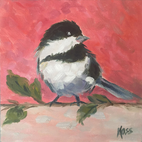 Black and White Bird painting Jenny Moss - Christenberry Collection