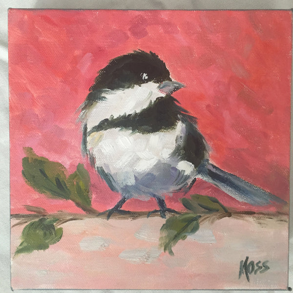 Black and White Bird painting Jenny Moss - Christenberry Collection