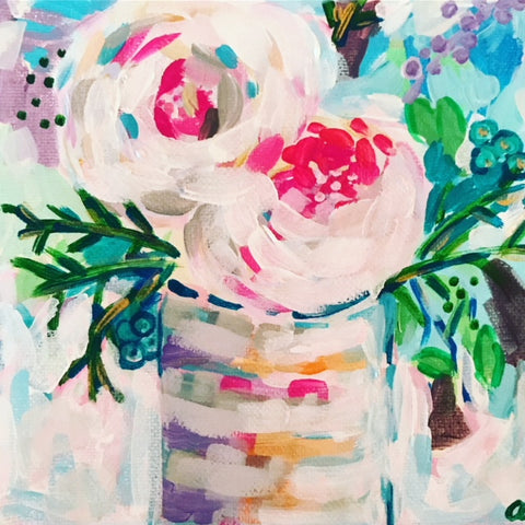 Pretty Peonies painting Ashley Williams - Christenberry Collection