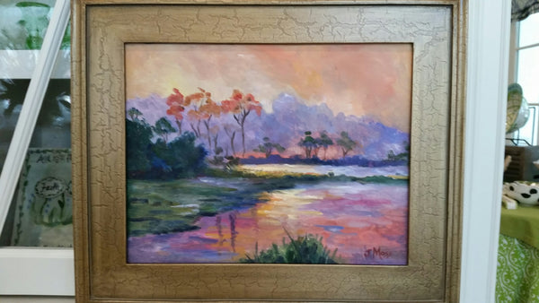Moody Marsh painting Jenny Moss - Christenberry Collection