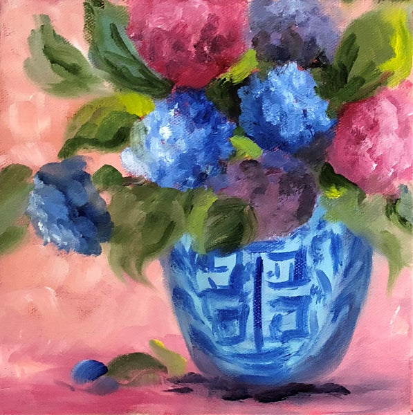 Mini Hydrangeas painting Jenny Moss - Christenberry Collection
