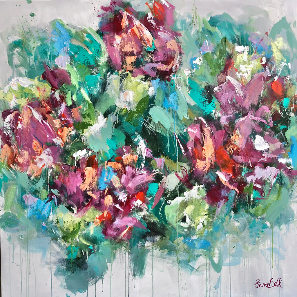 Tropical Floral Burst painting Emma Bell - Christenberry Collection