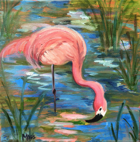 Flamingo Fun painting Jenny Moss - Christenberry Collection