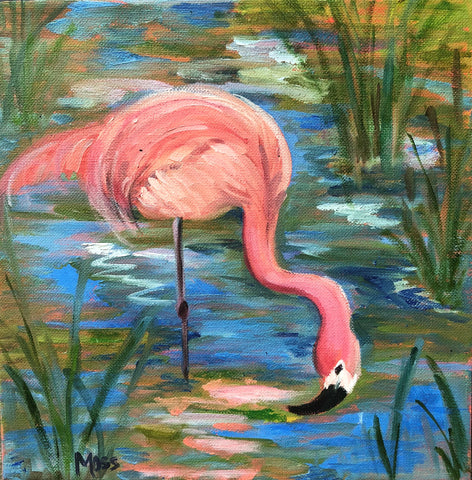 Flamingo Fun painting Jenny Moss - Christenberry Collection
