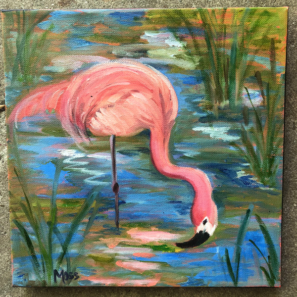 Flamingo Fun painting Jenny Moss - Christenberry Collection