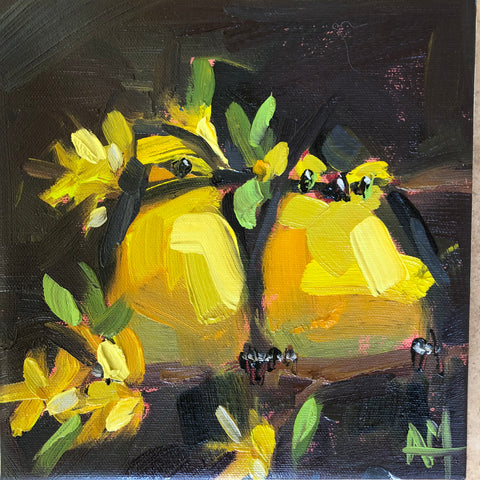 Two Kentucky Warblers painting Angela Moulton - Christenberry Collection