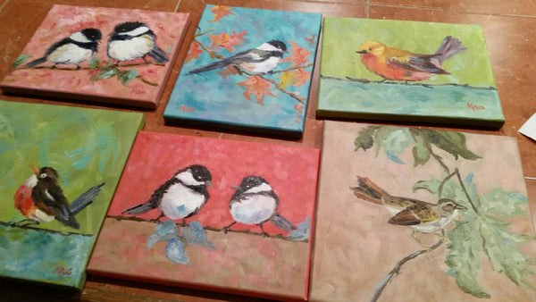 Bird on a Wire painting Jenny Moss - Christenberry Collection