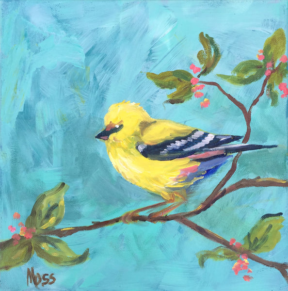 Yellow Bird painting Jenny Moss - Christenberry Collection