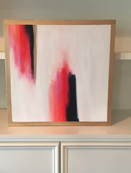 Red and Fuchsia painting Lauren Neville - Christenberry Collection