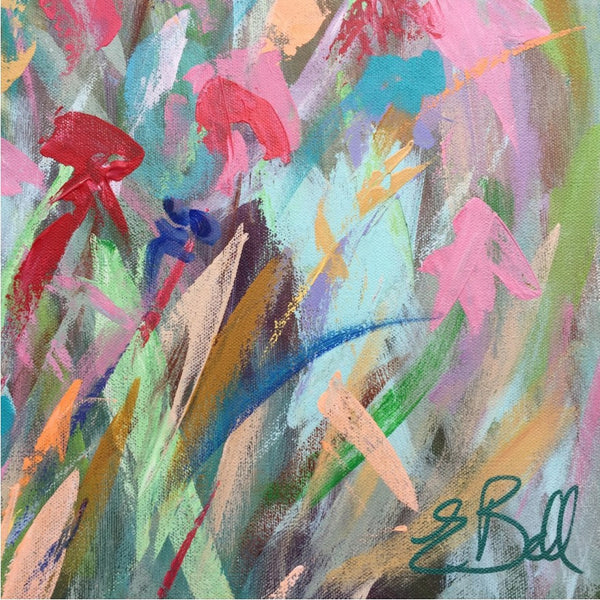 Bright Floral Abstract painting Emma Bell - Christenberry Collection