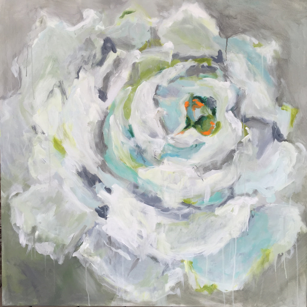 White Rose painting Emma Bell - Christenberry Collection