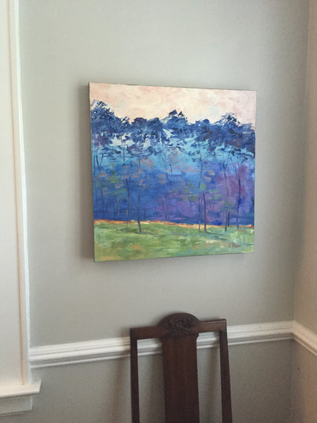 Landscape in Blues painting Jenny Moss - Christenberry Collection