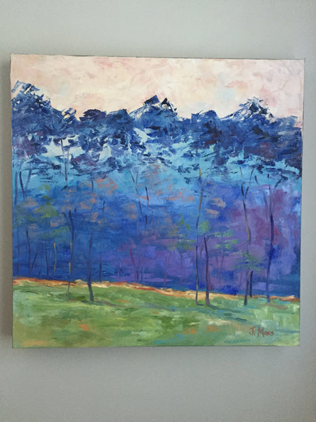 Landscape in Blues painting Jenny Moss - Christenberry Collection