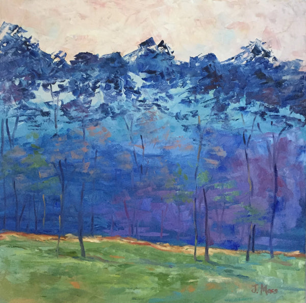 Landscape in Blues painting Jenny Moss - Christenberry Collection