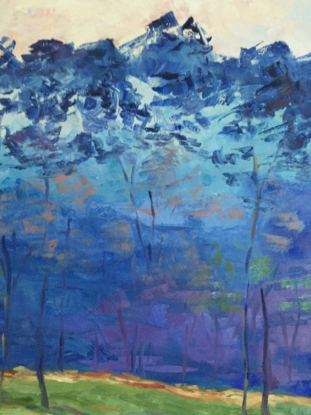 Landscape in Blues painting Jenny Moss - Christenberry Collection