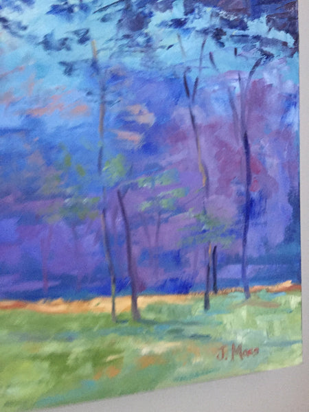 Landscape in Blues painting Jenny Moss - Christenberry Collection