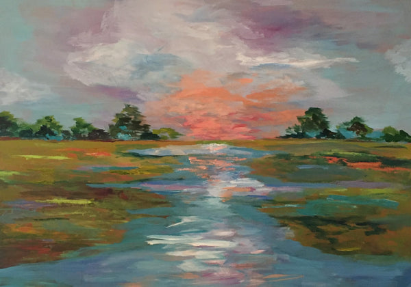 Carolina Coastal Marsh painting Jenny Moss - Christenberry Collection