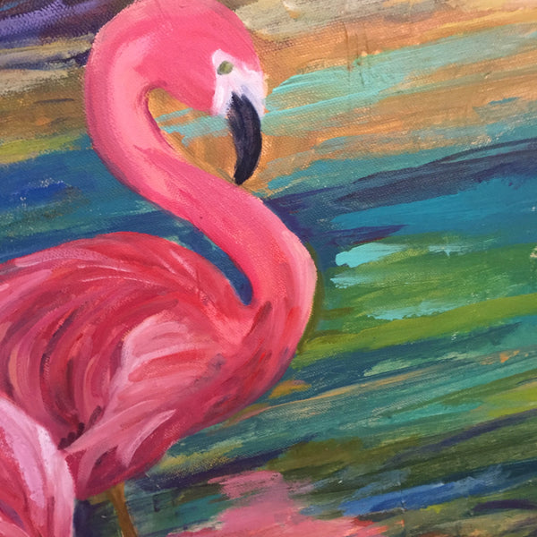 Carolina Coastal Flamingos painting Jenny Moss - Christenberry Collection