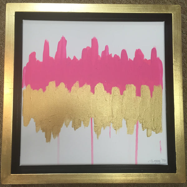 Pink and Gold Party painting Jane Marie Edwards - Christenberry Collection