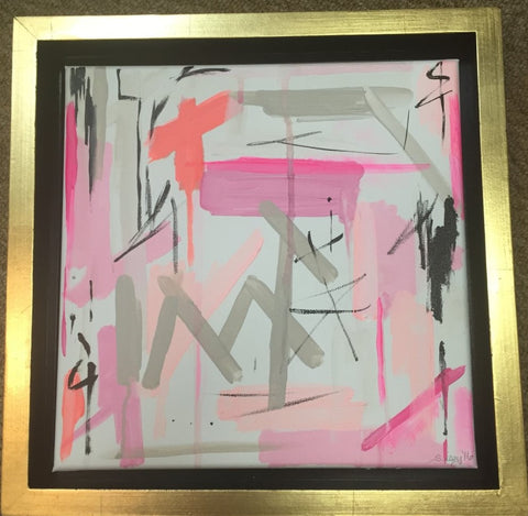 Abstract Shades of Pink painting Jane Marie Edwards - Christenberry Collection