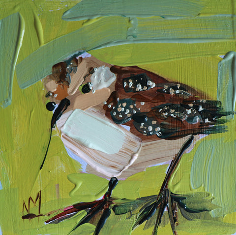 Baby Sandpiper painting Angela Moulton - Christenberry Collection