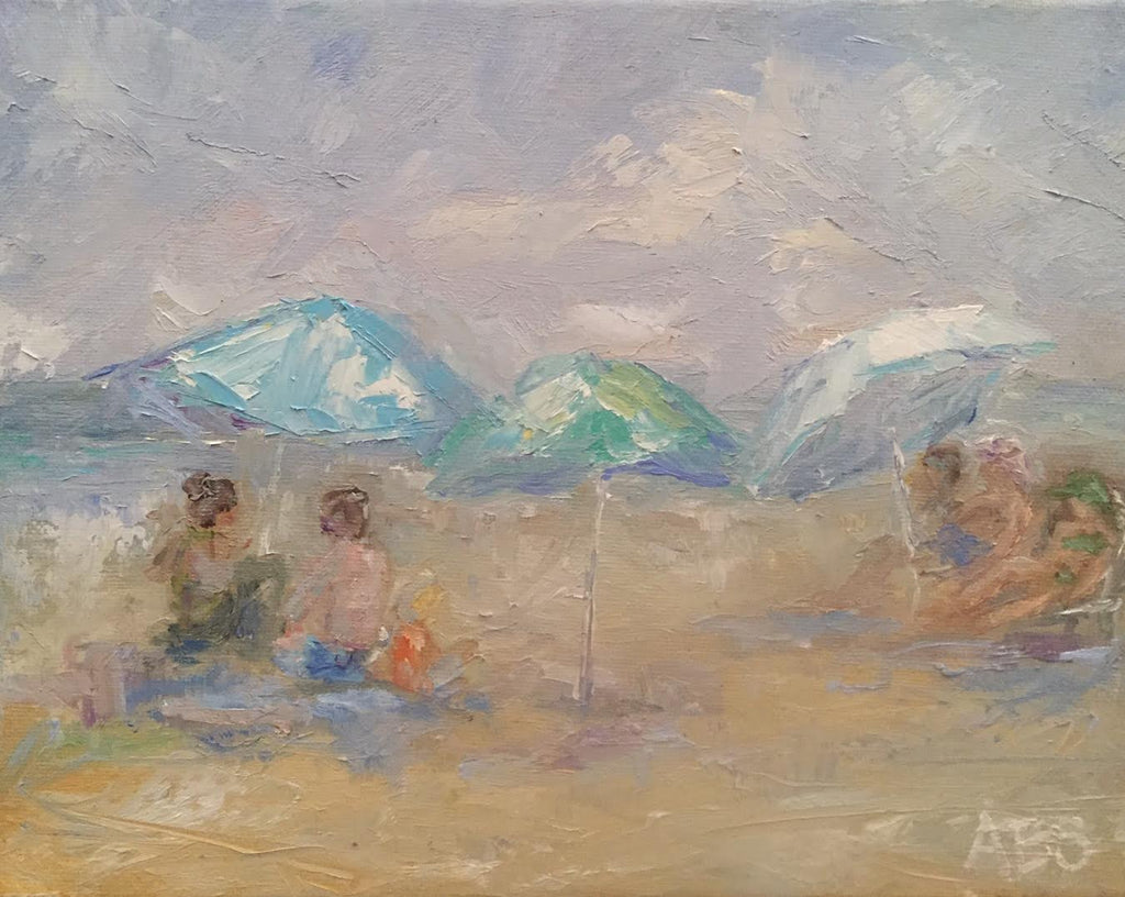 Lazy Beach Morning painting Ann Schwartz - Christenberry Collection