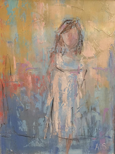 Little Brunette painting Ann Schwartz - Christenberry Collection