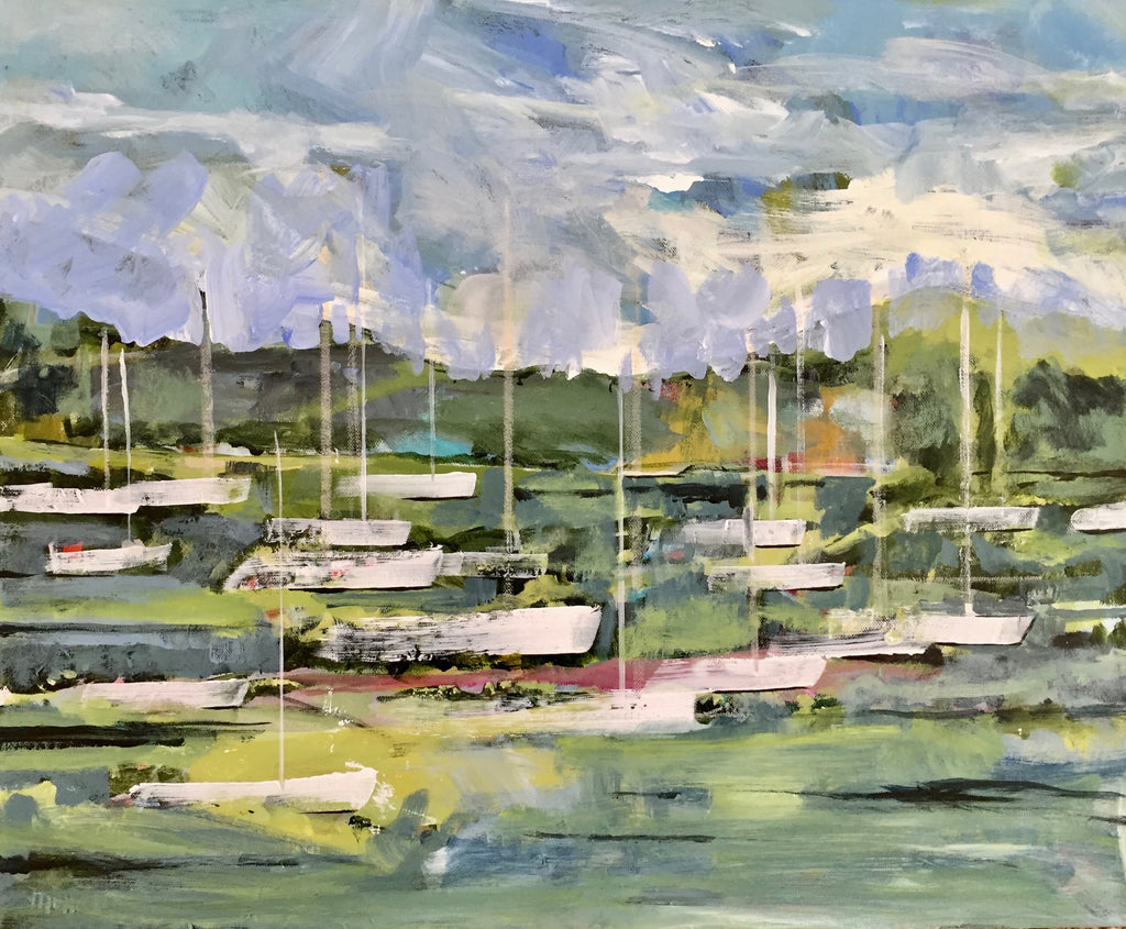 Meeting of the Masts painting Molly Wright - Christenberry Collection