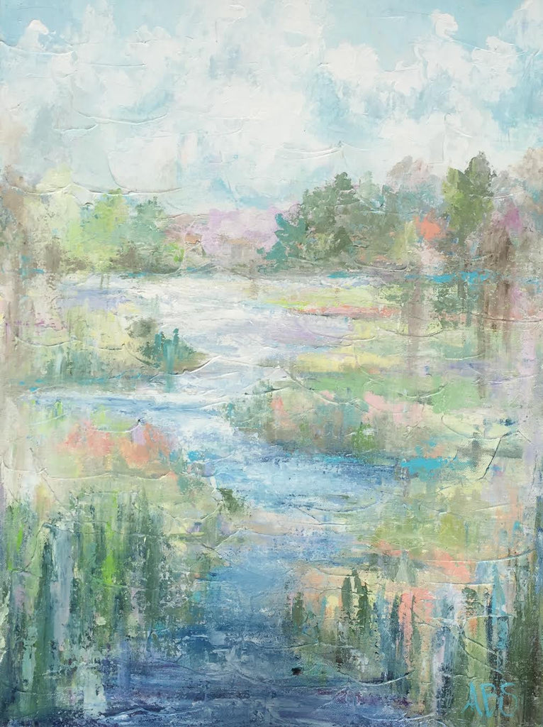 Mt. Pleasant Marsh painting Ann Schwartz - Christenberry Collection