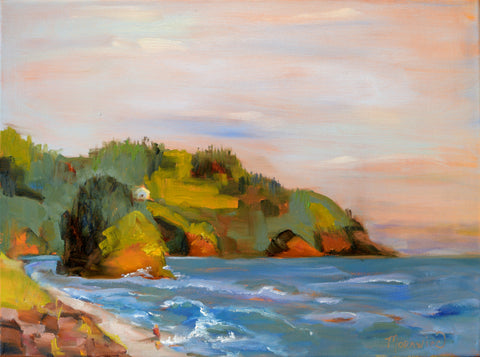 Neskowin Beach painting Kathy Morawiec - Christenberry Collection
