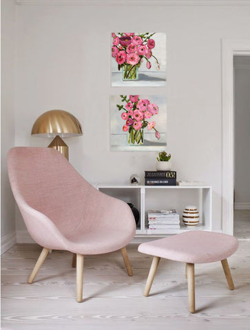 Peony Party 1 & 2 painting Kristin Cooney - Christenberry Collection