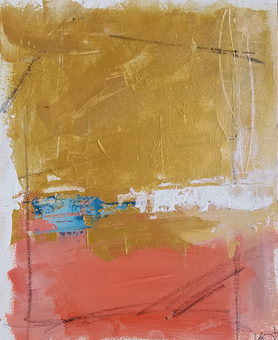 Persimmon Horizon - Reflective Series painting Kym De Los Reyes - Christenberry Collection