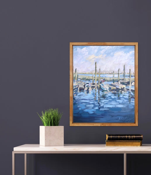 Inlet Marina painting Kelly Pelfrey - Christenberry Collection