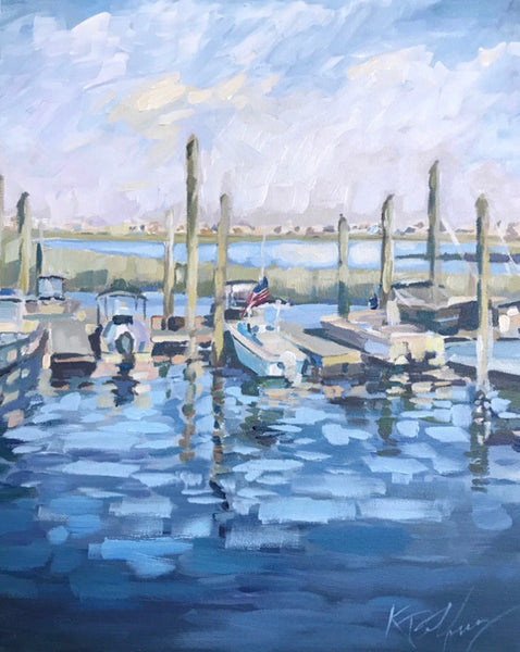 Inlet Marina painting Kelly Pelfrey - Christenberry Collection