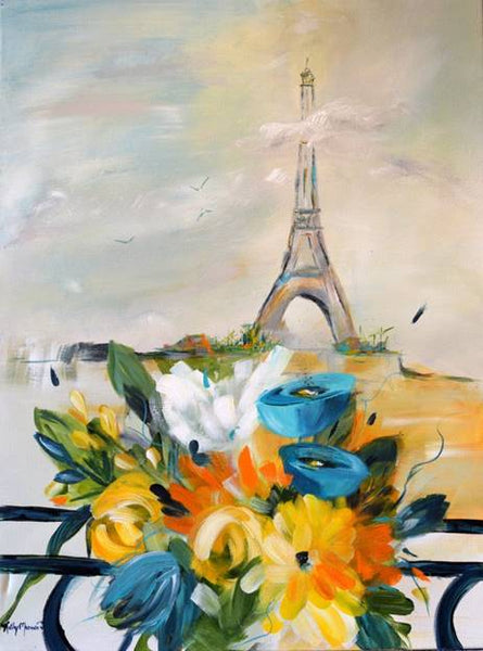 Breakfast on the Balcony painting Kathy Morawiec - Christenberry Collection