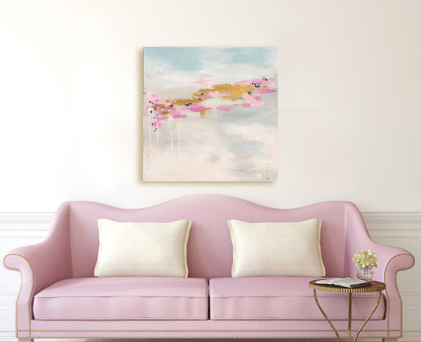 Pink Skies Ahead painting Kristin Cooney - Christenberry Collection