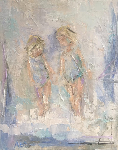 Toes in the Water painting Ann Schwartz - Christenberry Collection